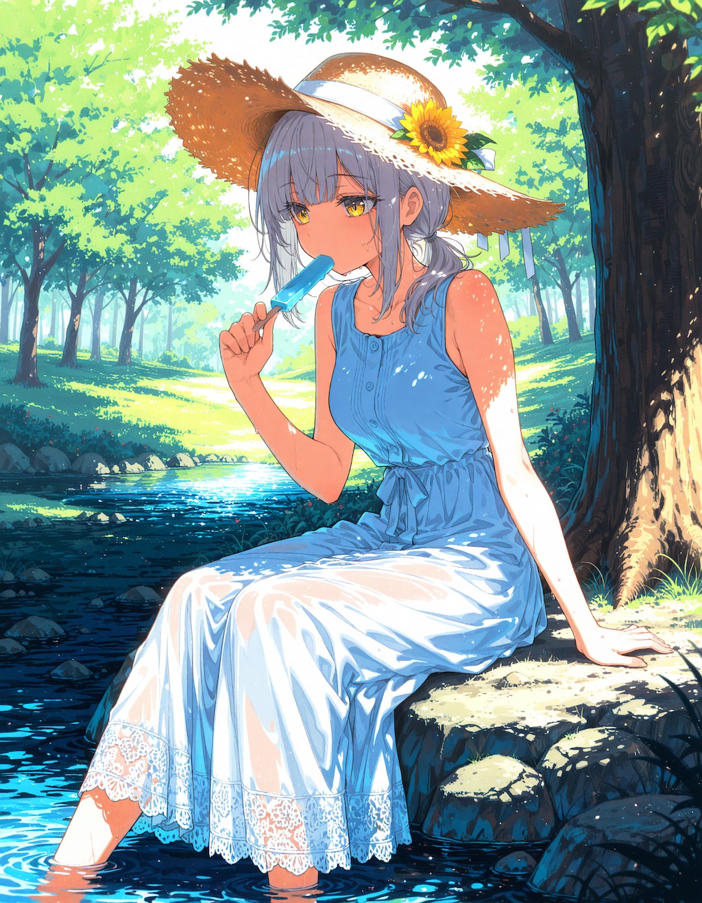 看板娘　涼み
