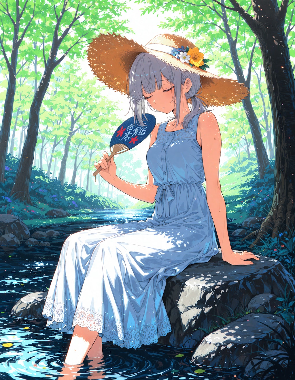 看板娘　涼み