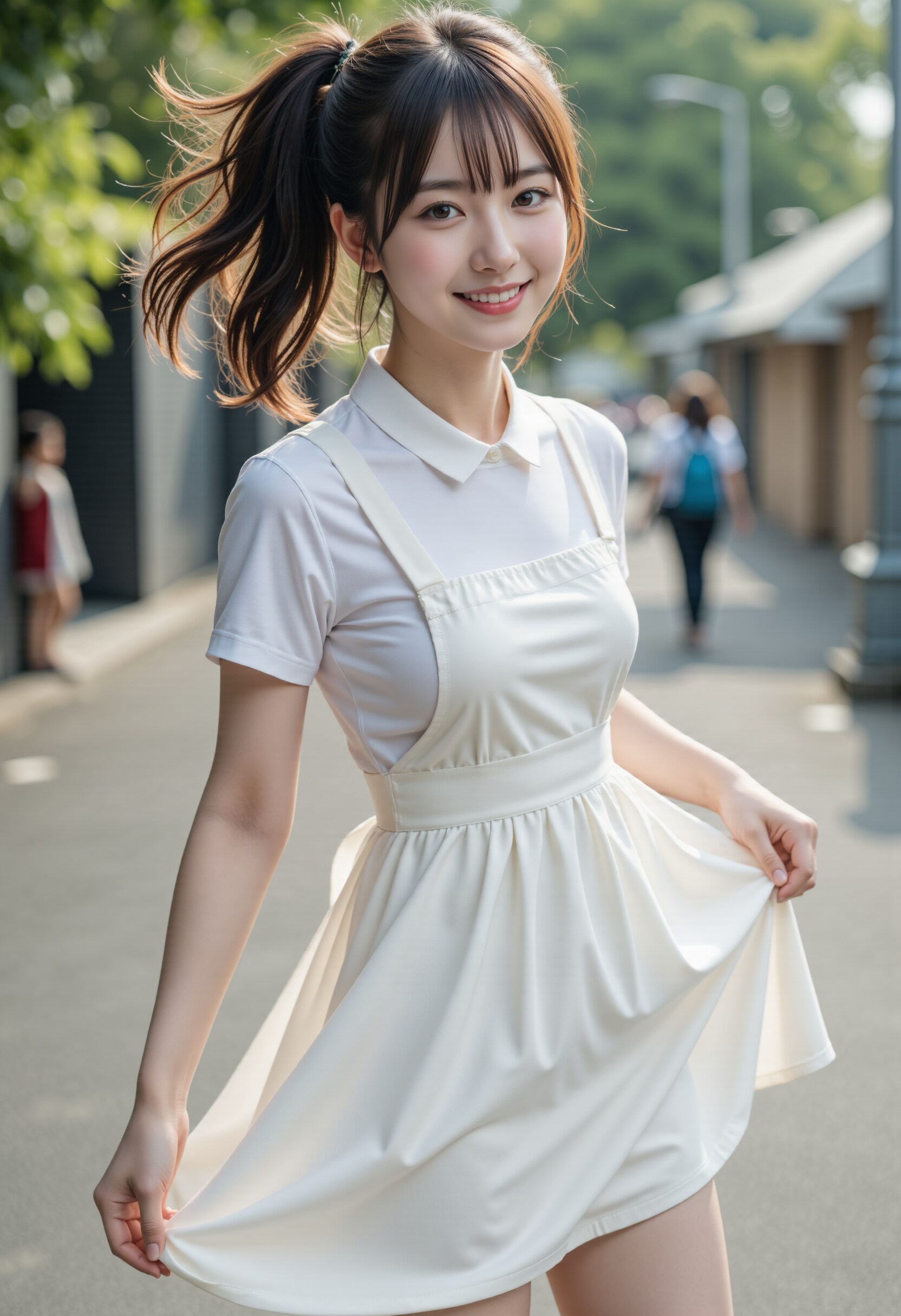 エプロンドレスの女性
