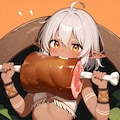 お肉を食べる部族の子。 4枚目