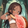 お肉を食べる部族の子。 2枚目