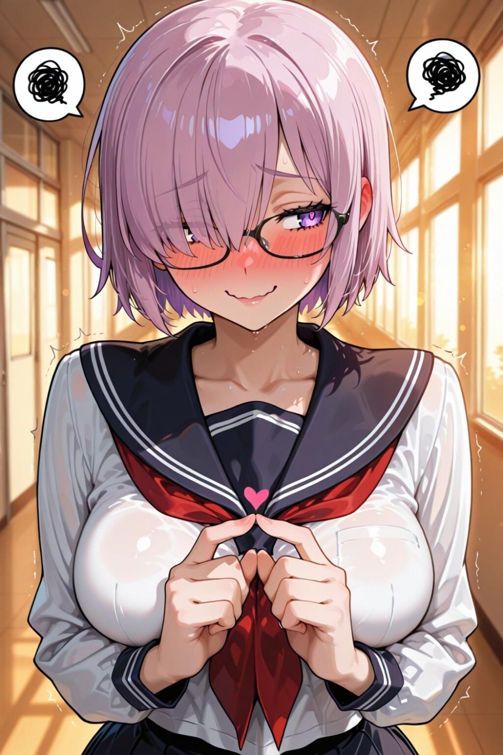 赤面制服＆私服コスプレ眼鏡後輩人妻