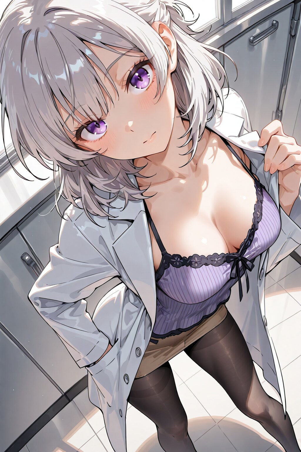(1289)銀髪ちゃん白衣