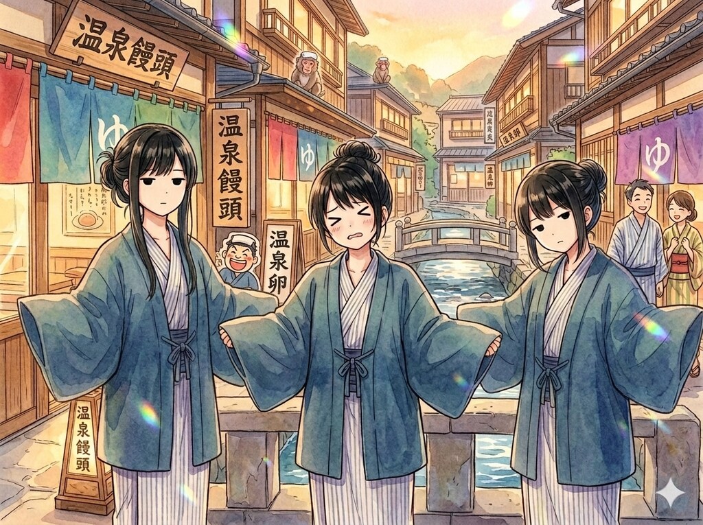 羽織をパタパタ