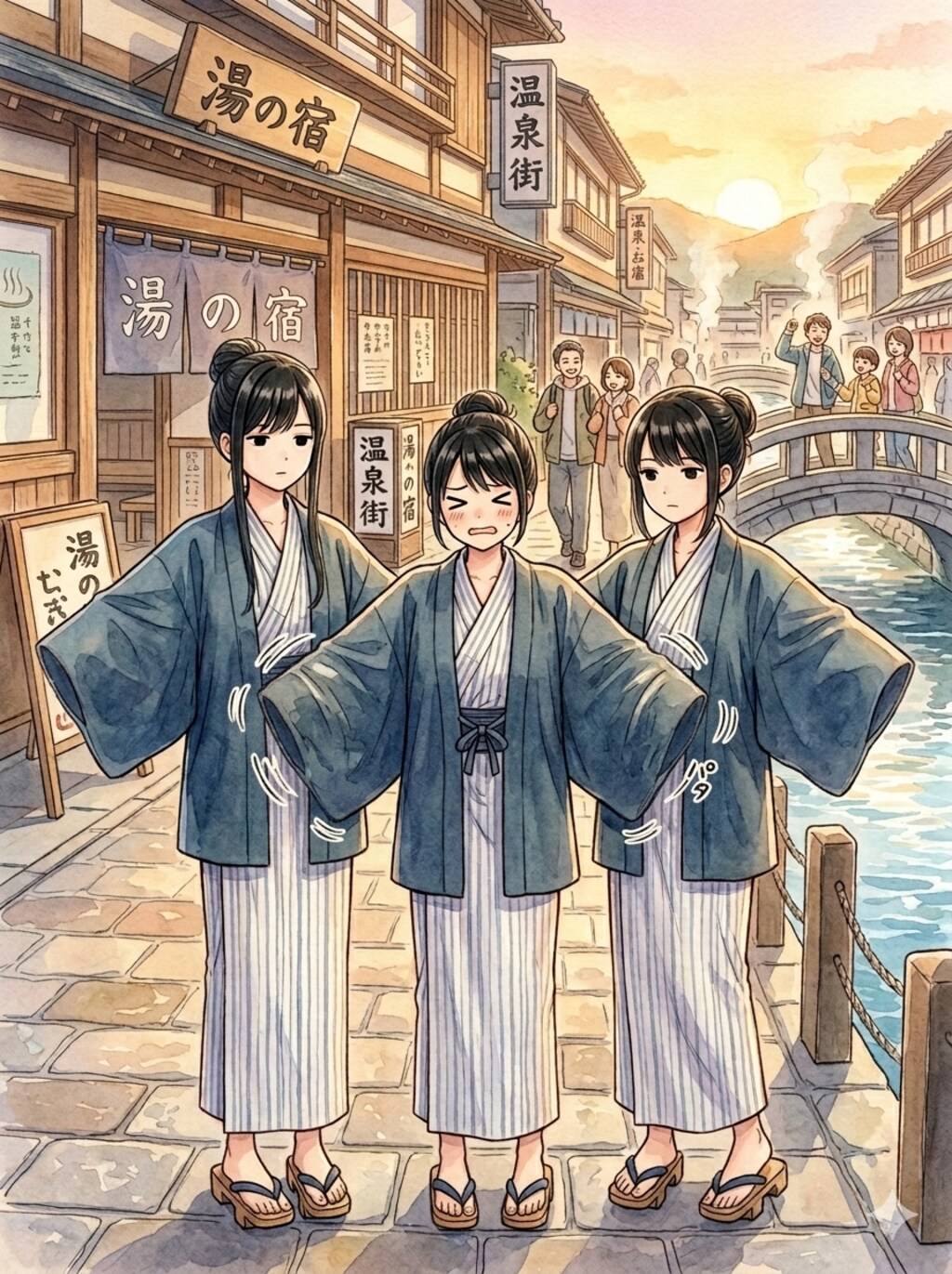 羽織をパタパタ