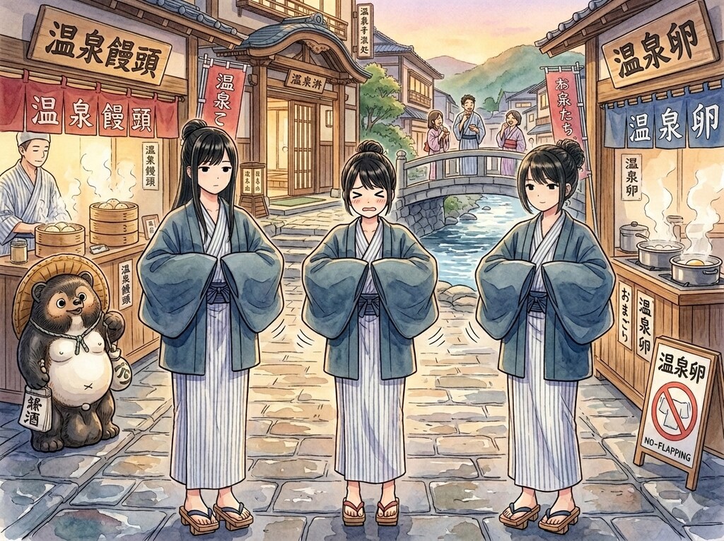 羽織をパタパタ