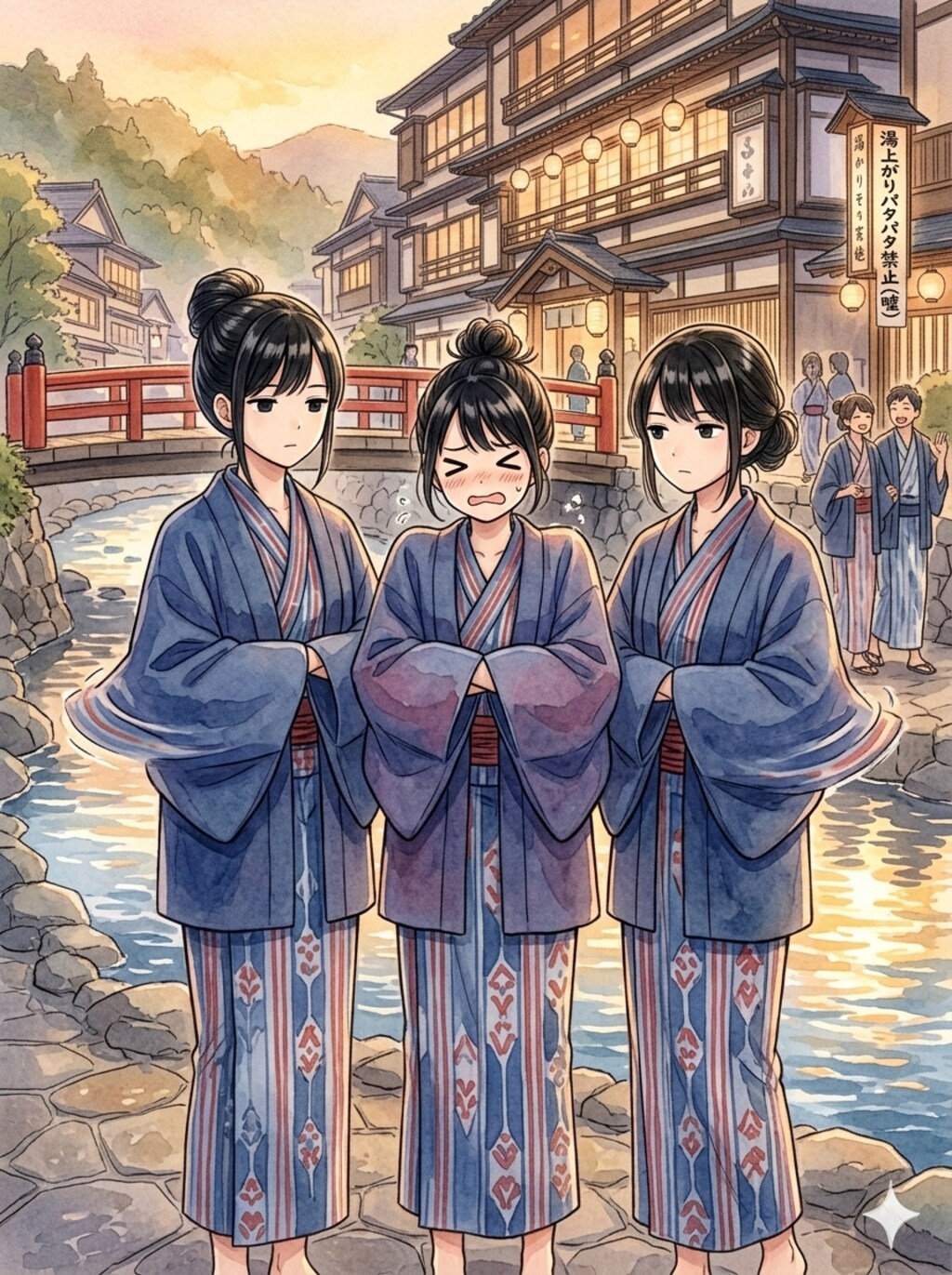 羽織をパタパタ