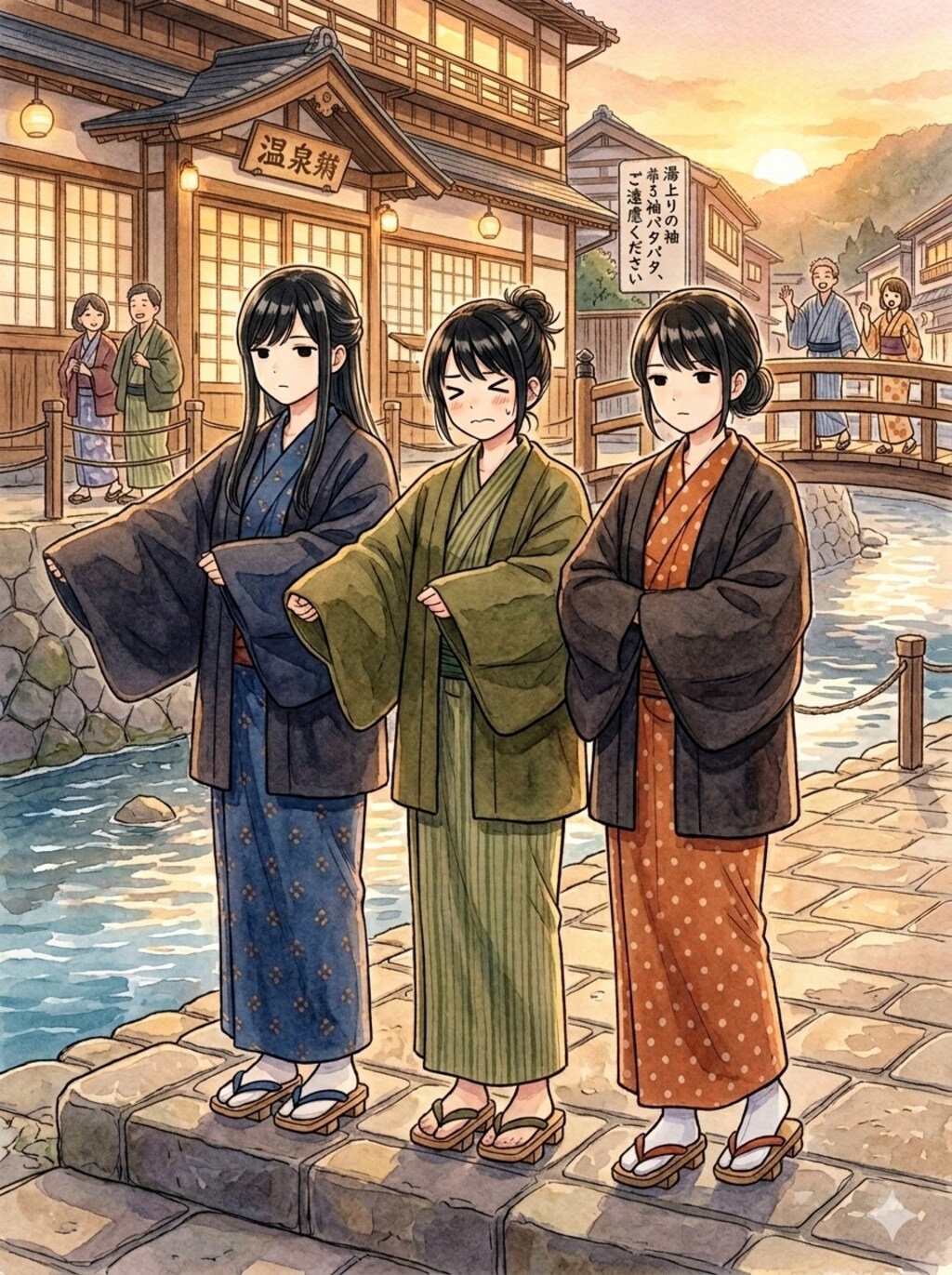 羽織をパタパタ