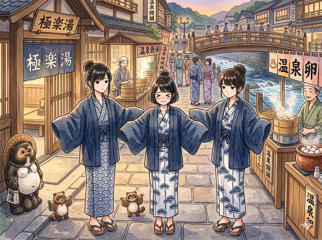 羽織をパタパタ