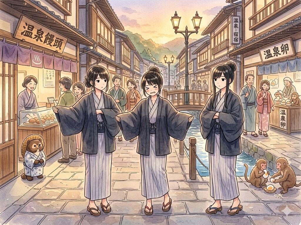 羽織をパタパタ