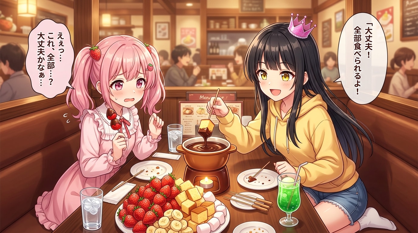 甘い挑戦！チョコフォンデュ大作戦 | の人気AIイラスト・グラビア