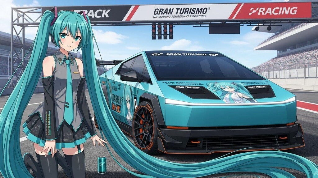初音ミクとグランツーリスモテスラサイバートラック