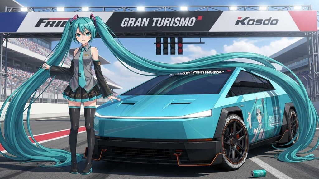 初音ミクとグランツーリスモテスラサイバートラック