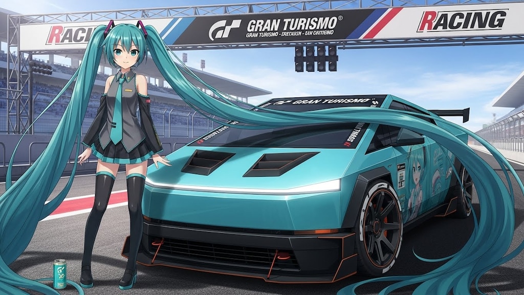 初音ミクとグランツーリスモテスラサイバートラック