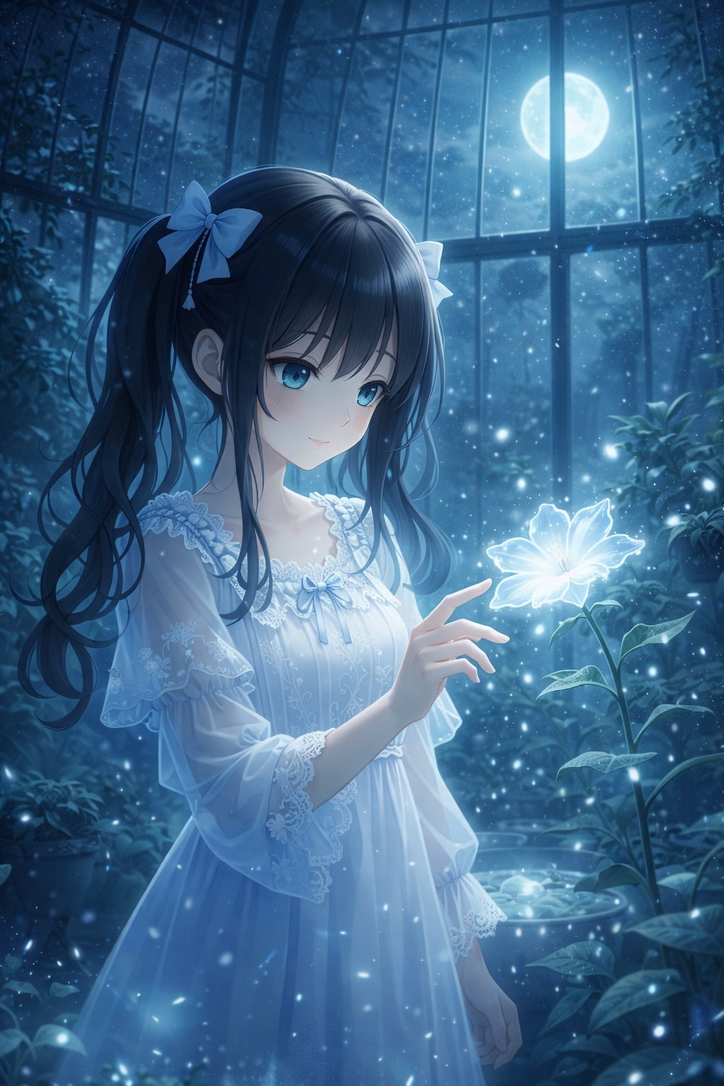 Moonlit Conservatory【1/2】 | の人気AIイラスト・グラビア