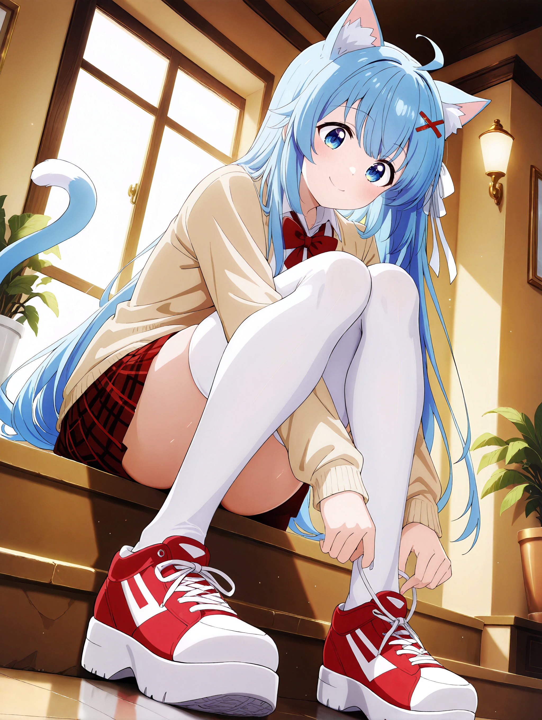 靴紐結ぶルルアちゃん♪ | の人気AIイラスト・グラビア