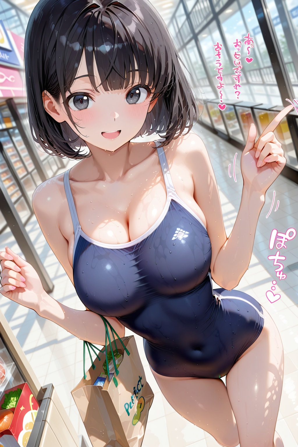 スク水モールに来た大生恵瑠さんｗ