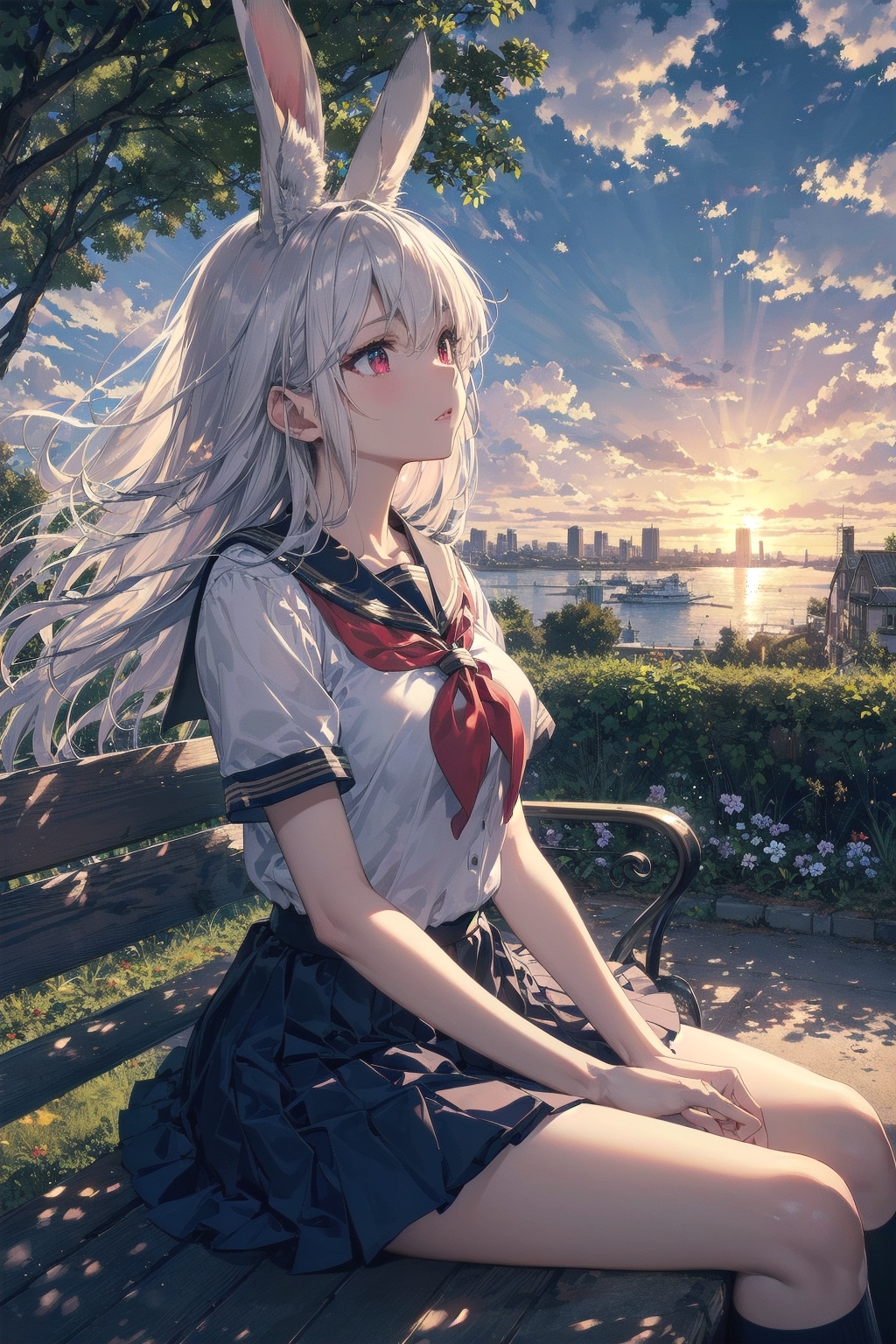 むぅ…夕暮れなのです🐰