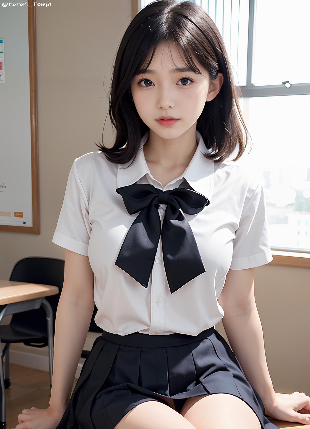 放課後、教室に居残りさせられる女子