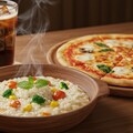 深夜食堂のリゾットとピザのセット 2枚目
