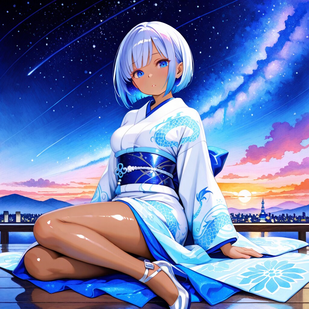 Sitting on the ground at night