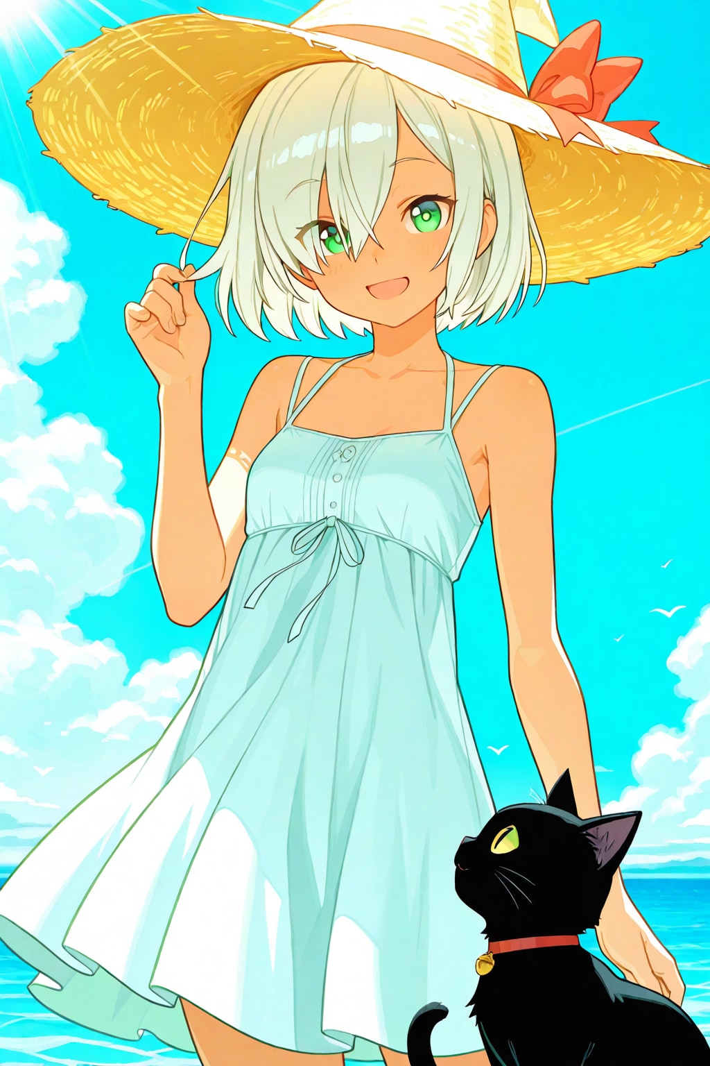 夏の魔女と黒猫