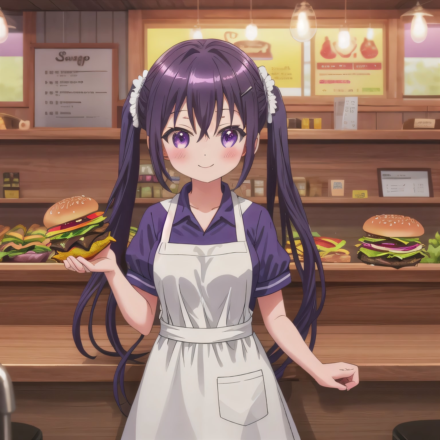 紫髪ロングでクルーの少女８ | の人気AIイラスト・グラビア