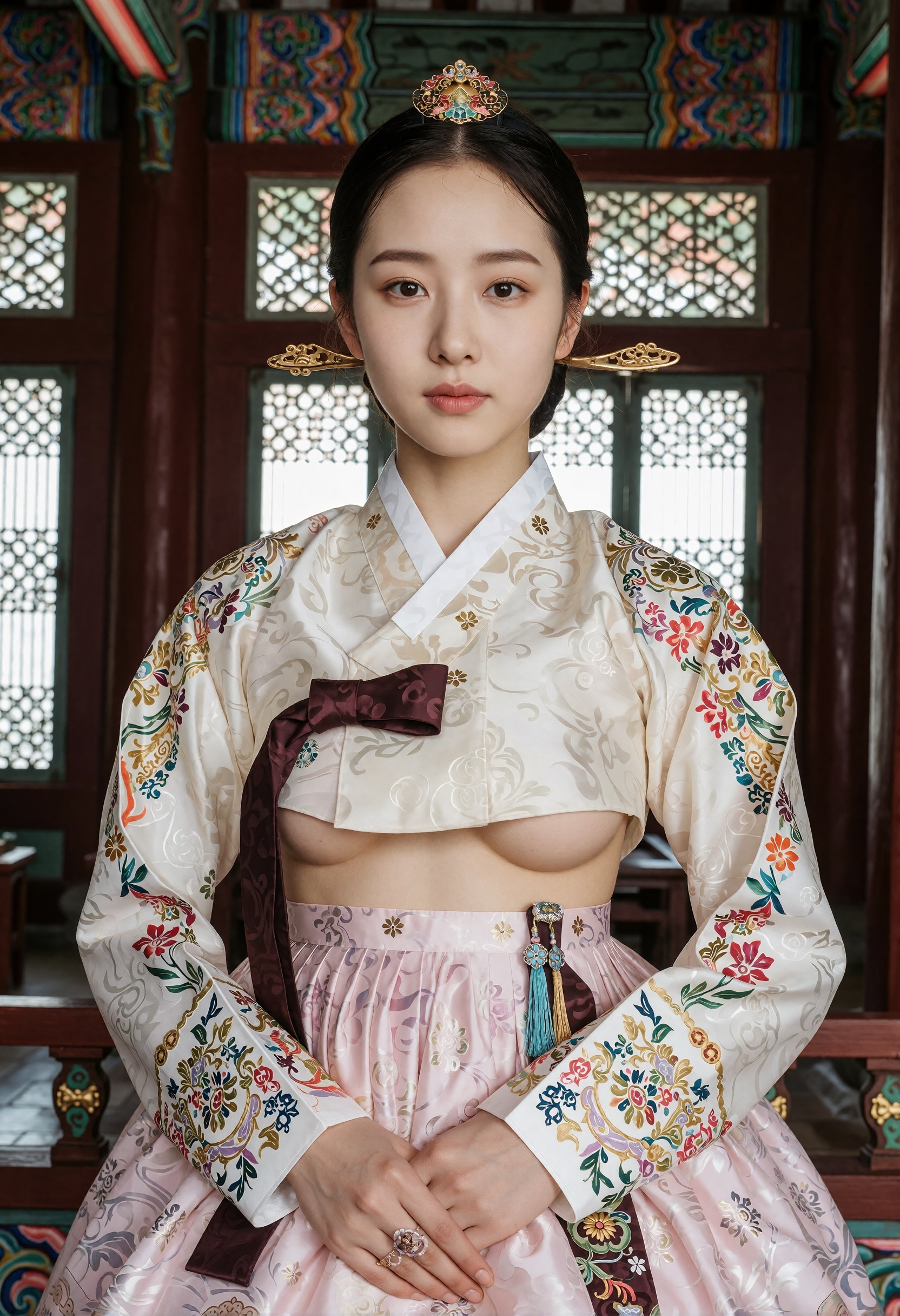 韓服美人の下乳