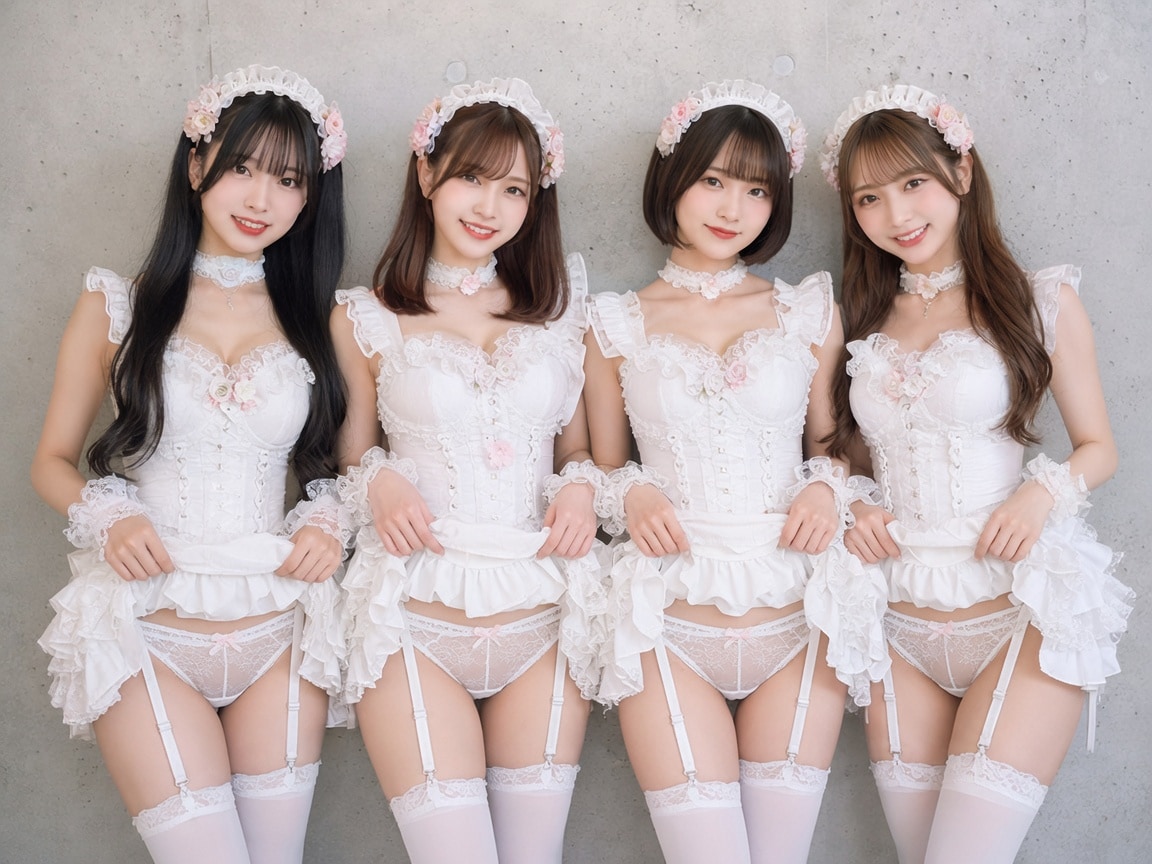 清楚系白ランジェリー💕健康的な太ももと透けレース
