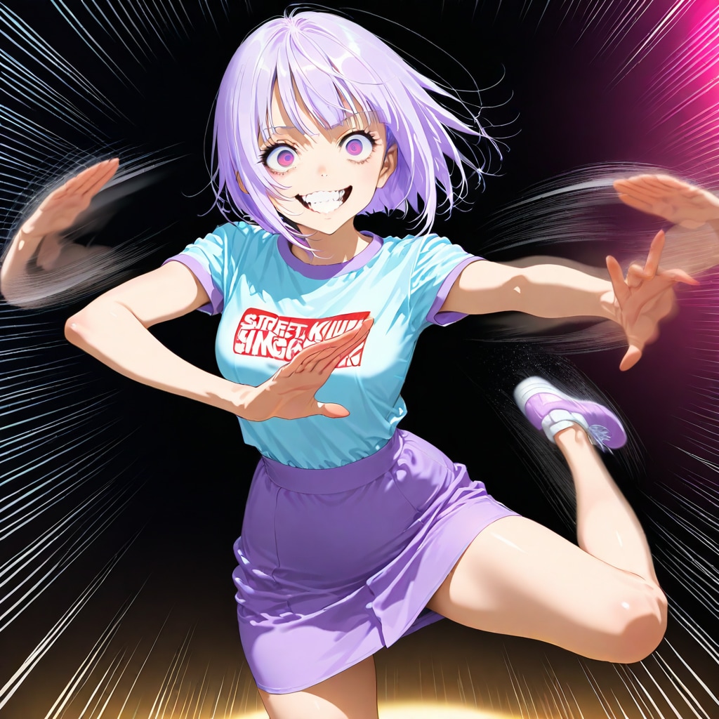 踊る紫髪ちゃん | の人気AIイラスト・グラビア