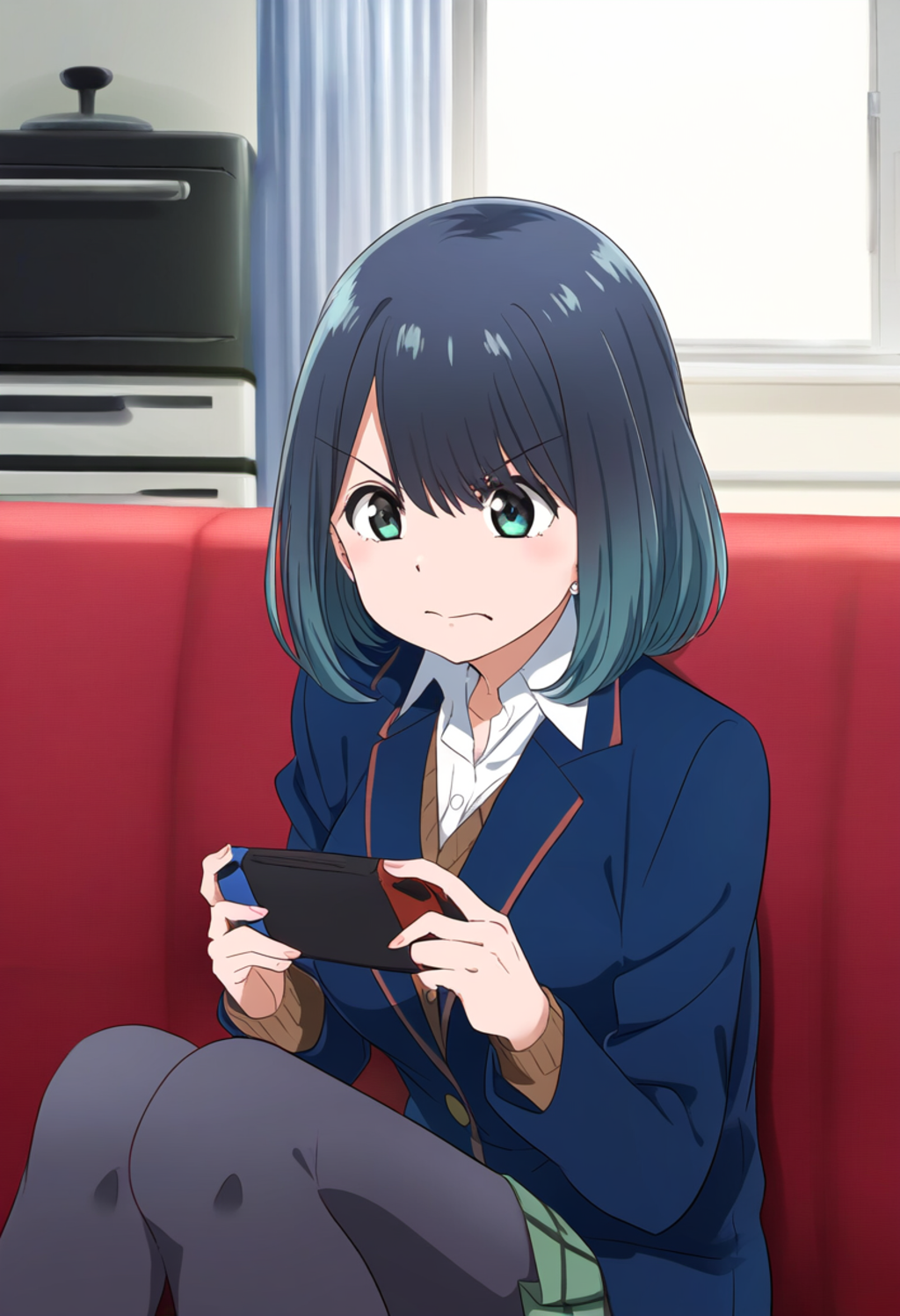 ゲームに夢中の黒川あかね