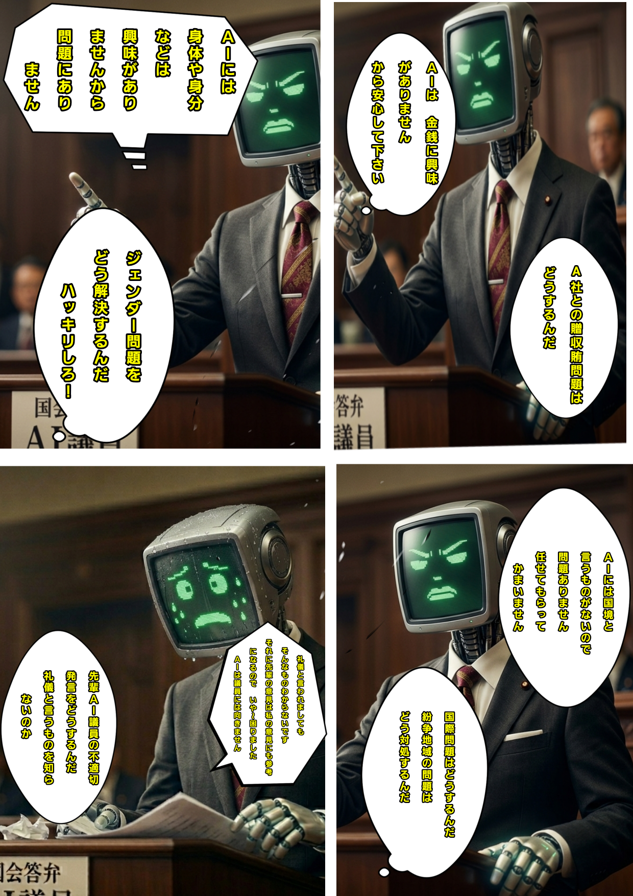 AIロボット議員って....駄目だこりゃ...