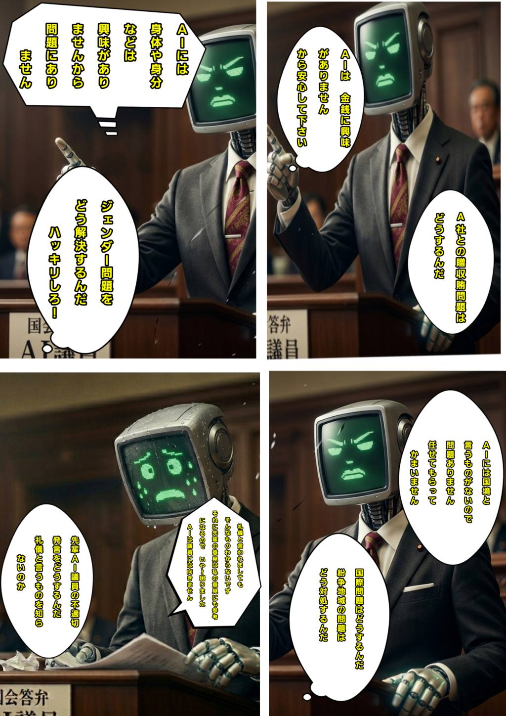 AIロボット議員って....駄目だこりゃ...