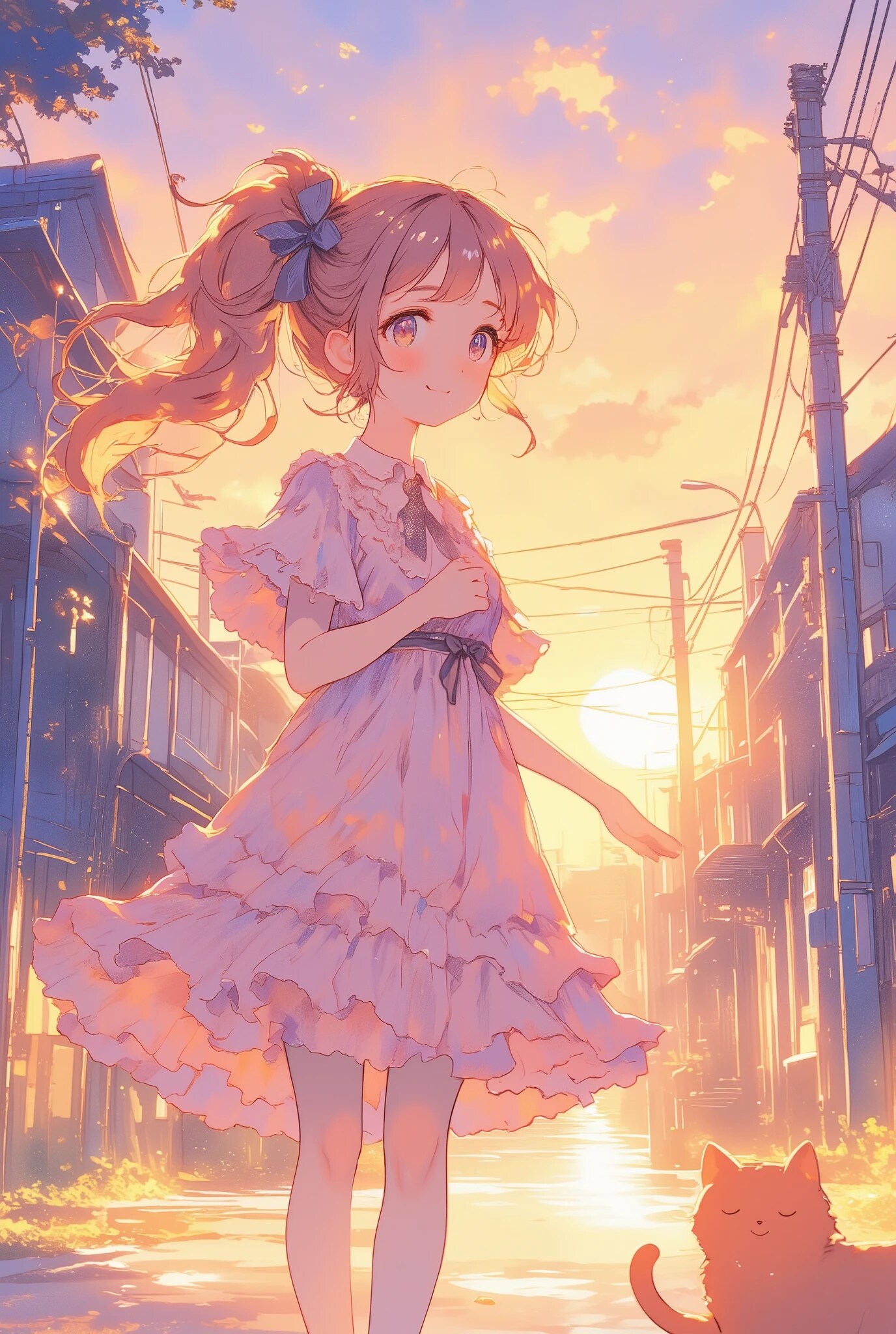夕暮れのフリフリちゃん | の人気AIイラスト・グラビア