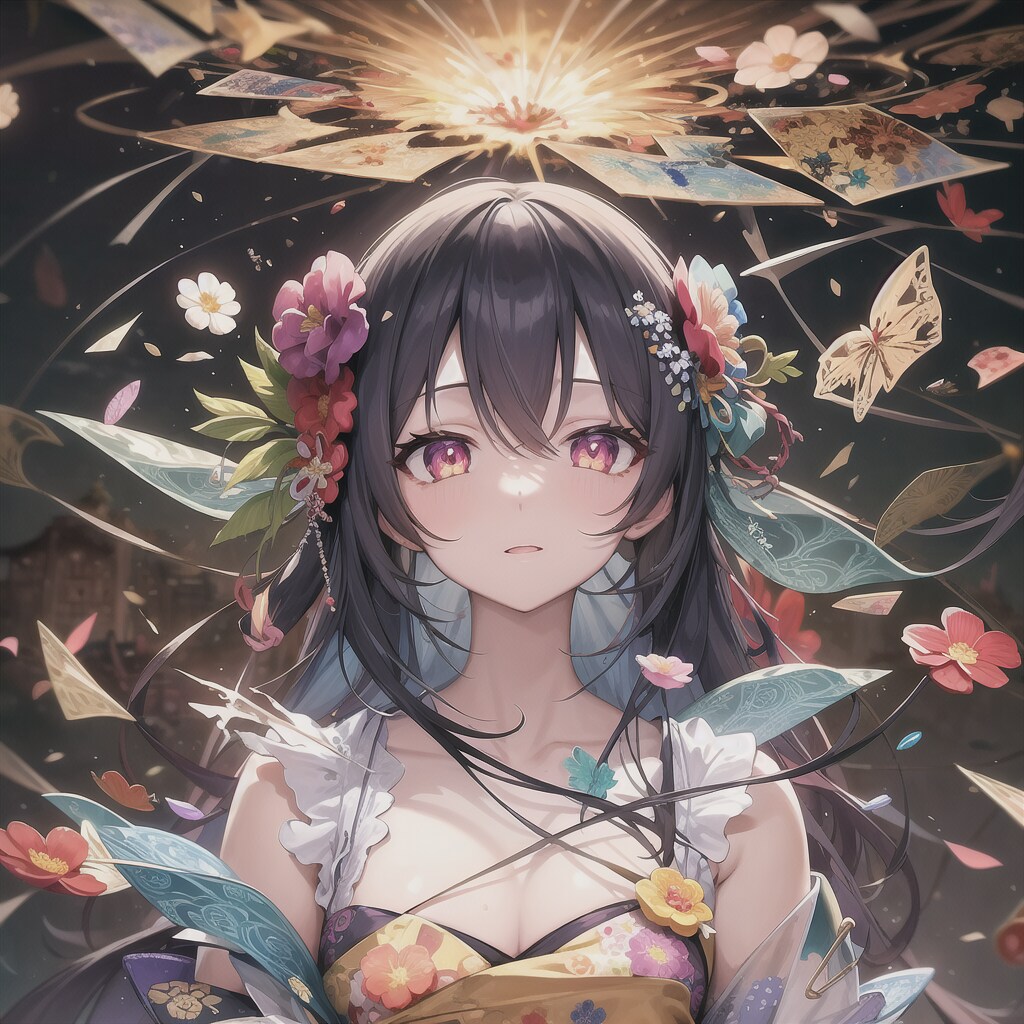 華と和（黒髪アップ）