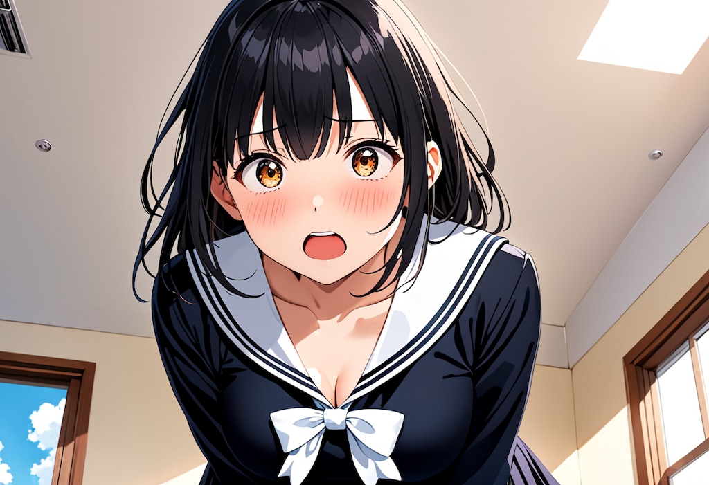 制服ＪＫ #137　赤面 + 黒髪