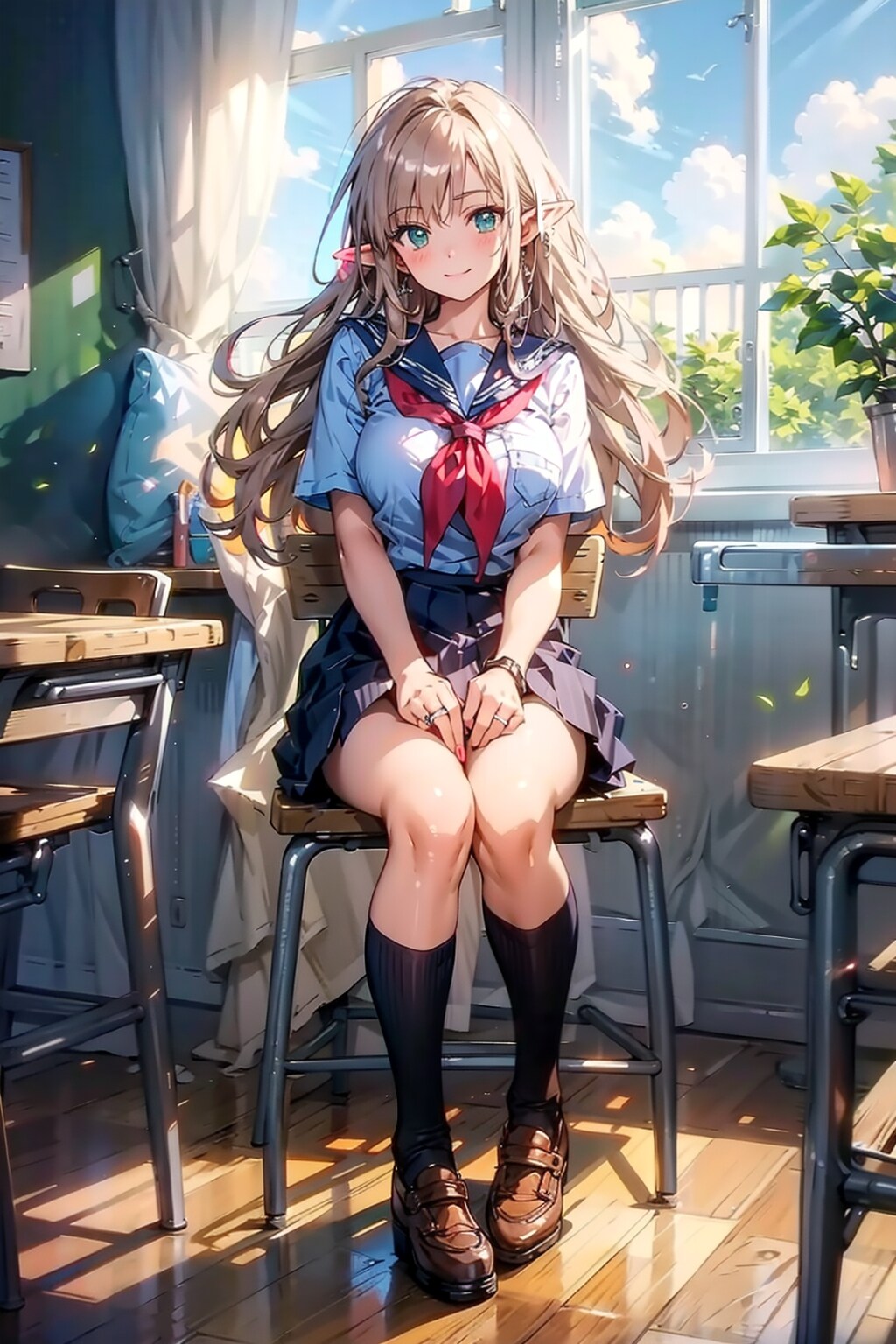 可憐なセーラー服姿ですが