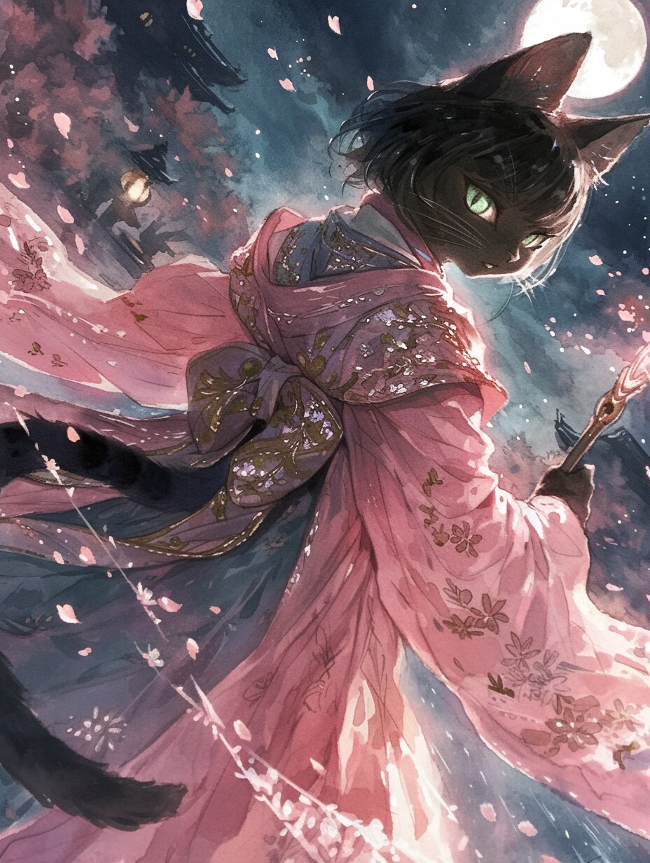 望月に舞う
