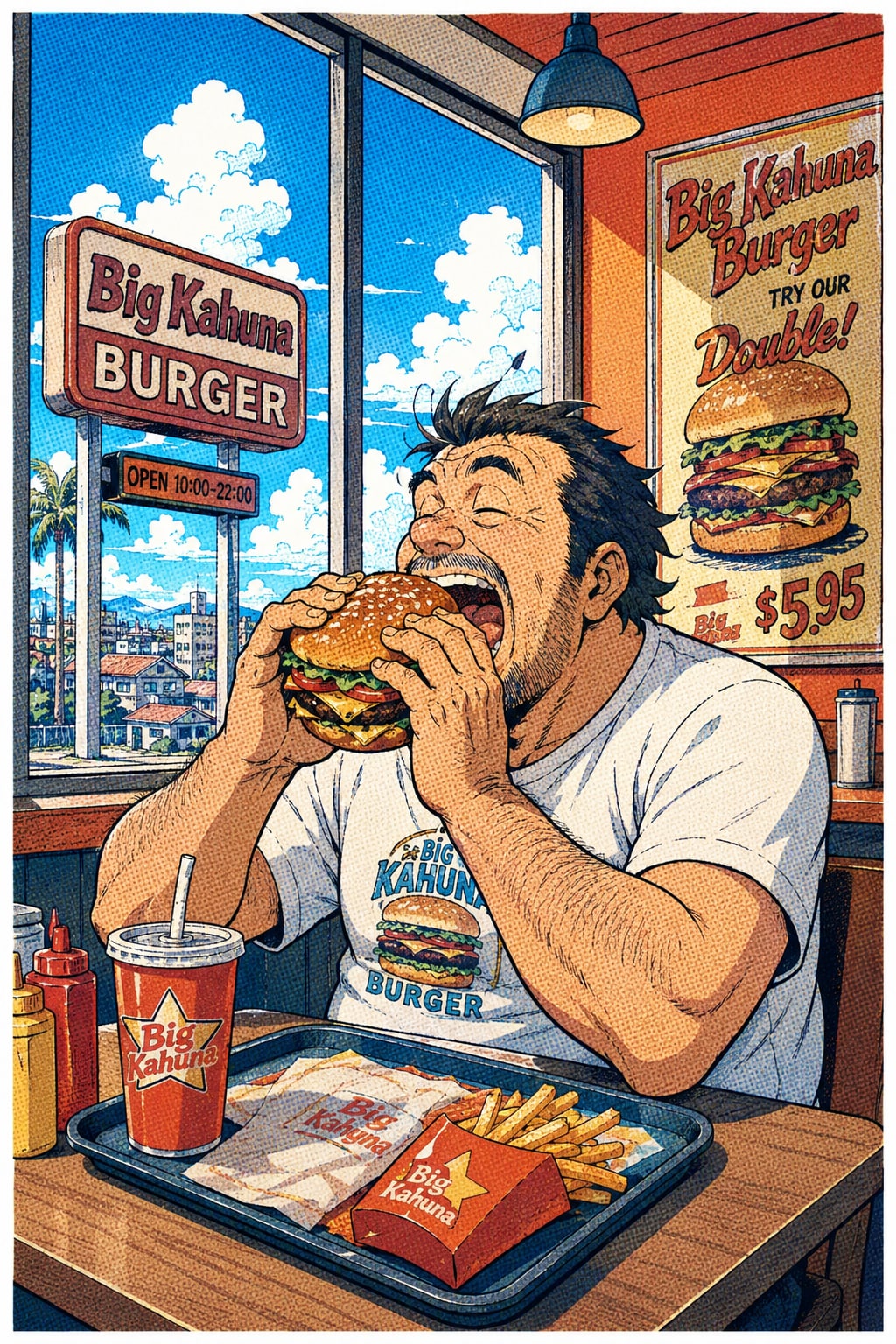 おっさんハンバーガーを食らう