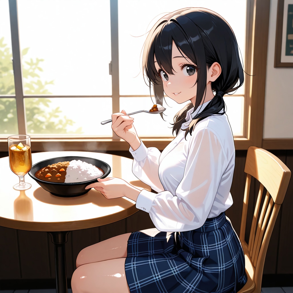 カフェでカレー | の人気AIイラスト・グラビア