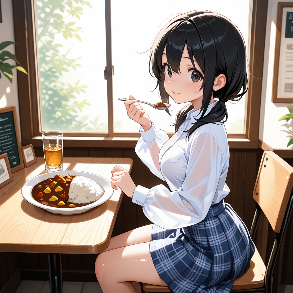 カフェでカレー