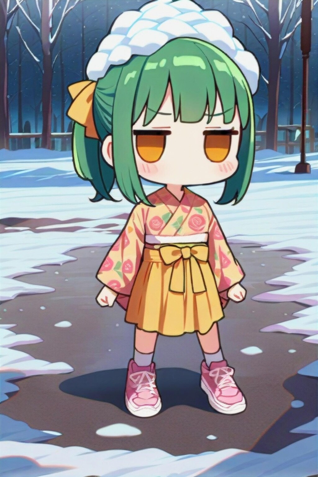 緑髪ちゃんと雪