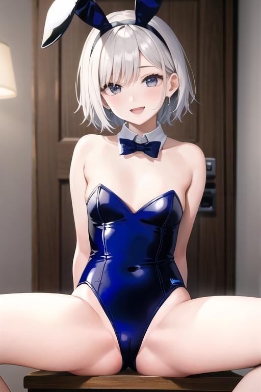 ボーイッシュ銀髪バニーさん