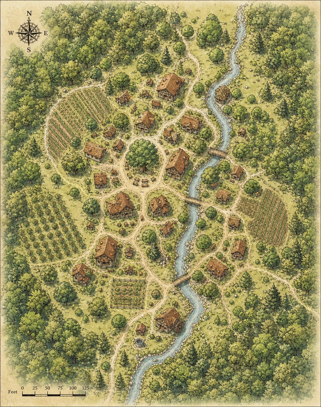 村の地図