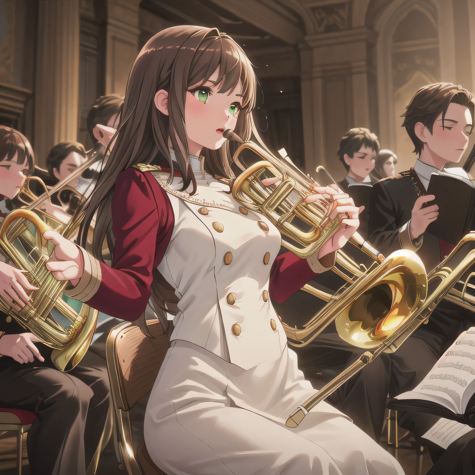 茶髪ロングでブラスバンドの少女３ | の人気AIイラスト・グラビア