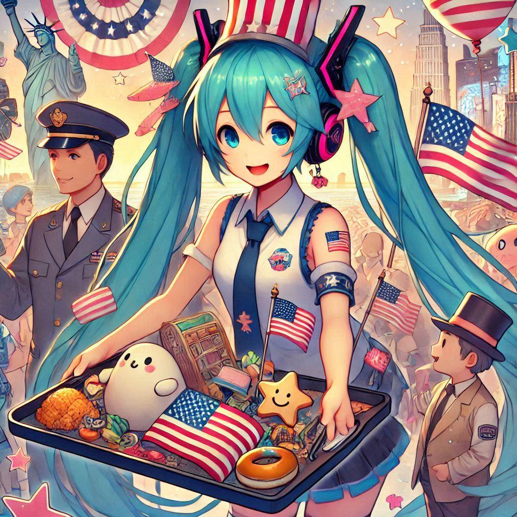 初音ミクとアメリカ | の人気AIイラスト・グラビア