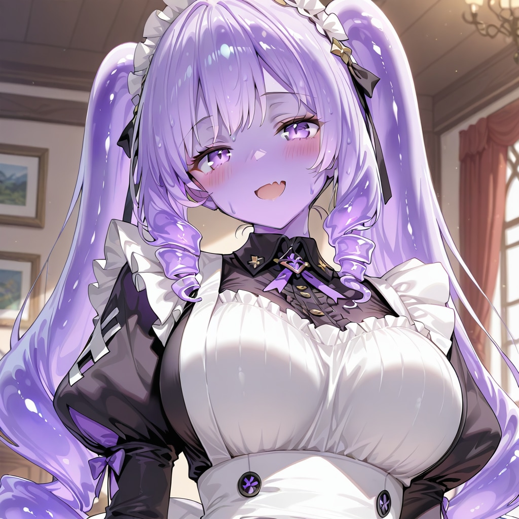 スライム娘メイド (violet purple)
