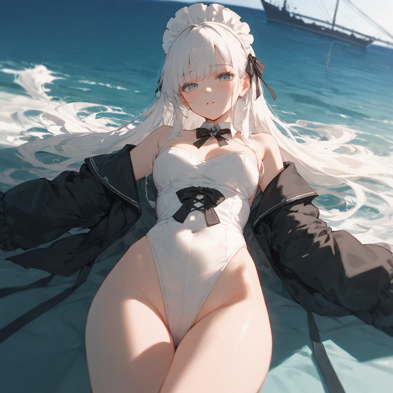 白水着なメイドさん
