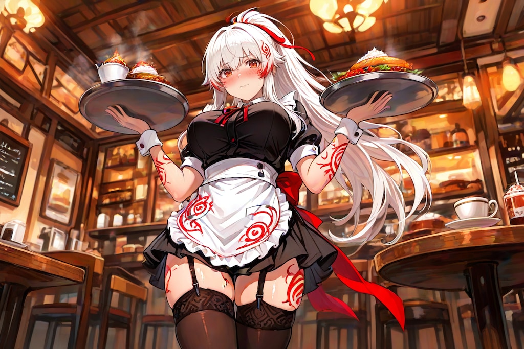 灯華　「なんでこんなことやらなくちゃ…い、いらっしゃいませっ」