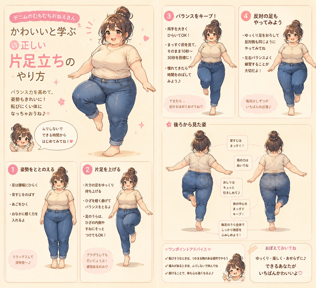 片足立ちのやり方おねえさん